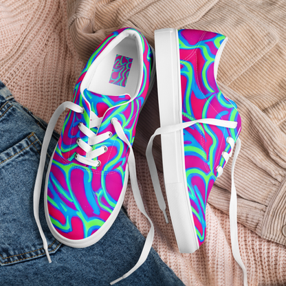 Men's Lace-Up Canvas Shoes - Aquatic Ember