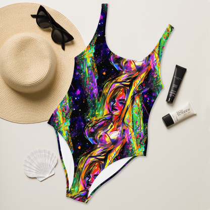 One-Piece Swimsuit - Galactic Flamenco