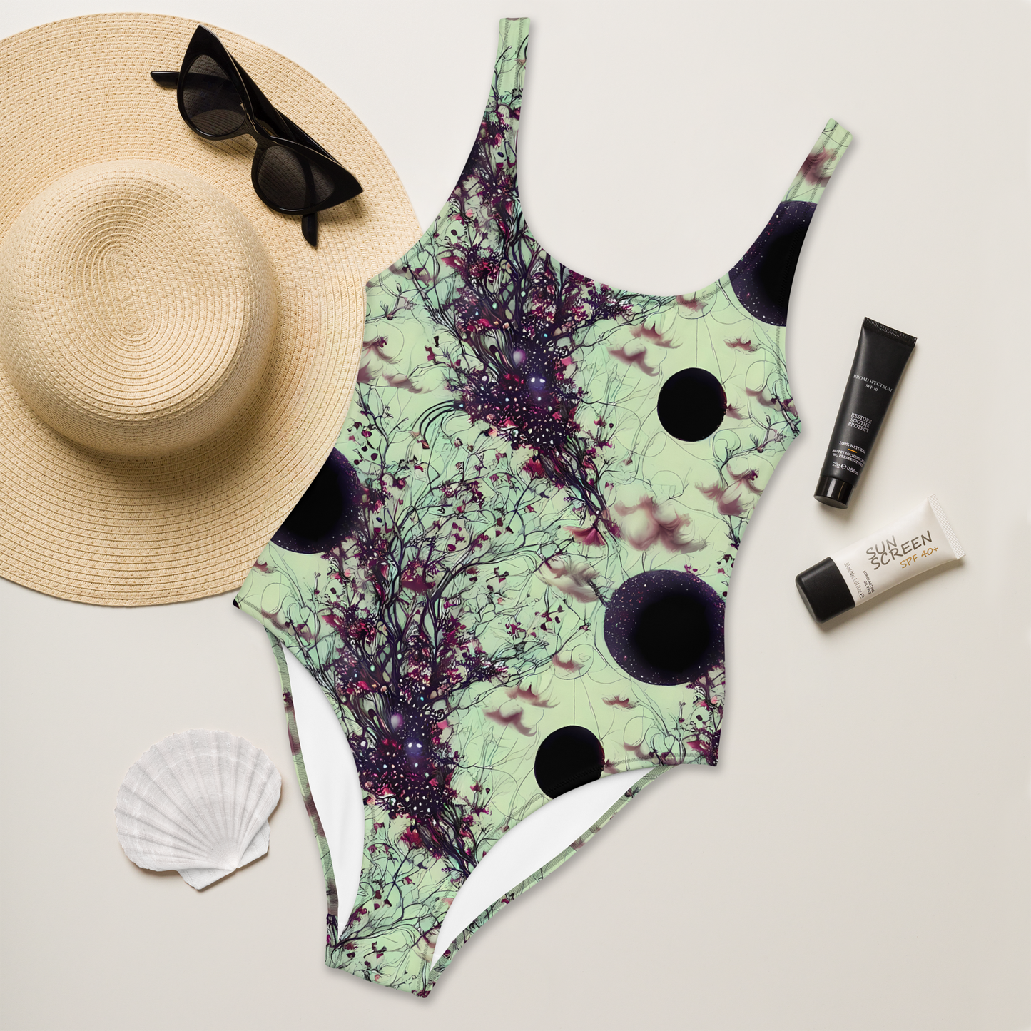 One-Piece Swimsuit - Celestial Bloom