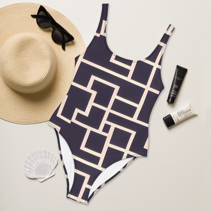 One-Piece Swimsuit - Gilded Gridlock