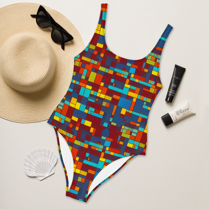 One-Piece Swimsuit - Astral Grid