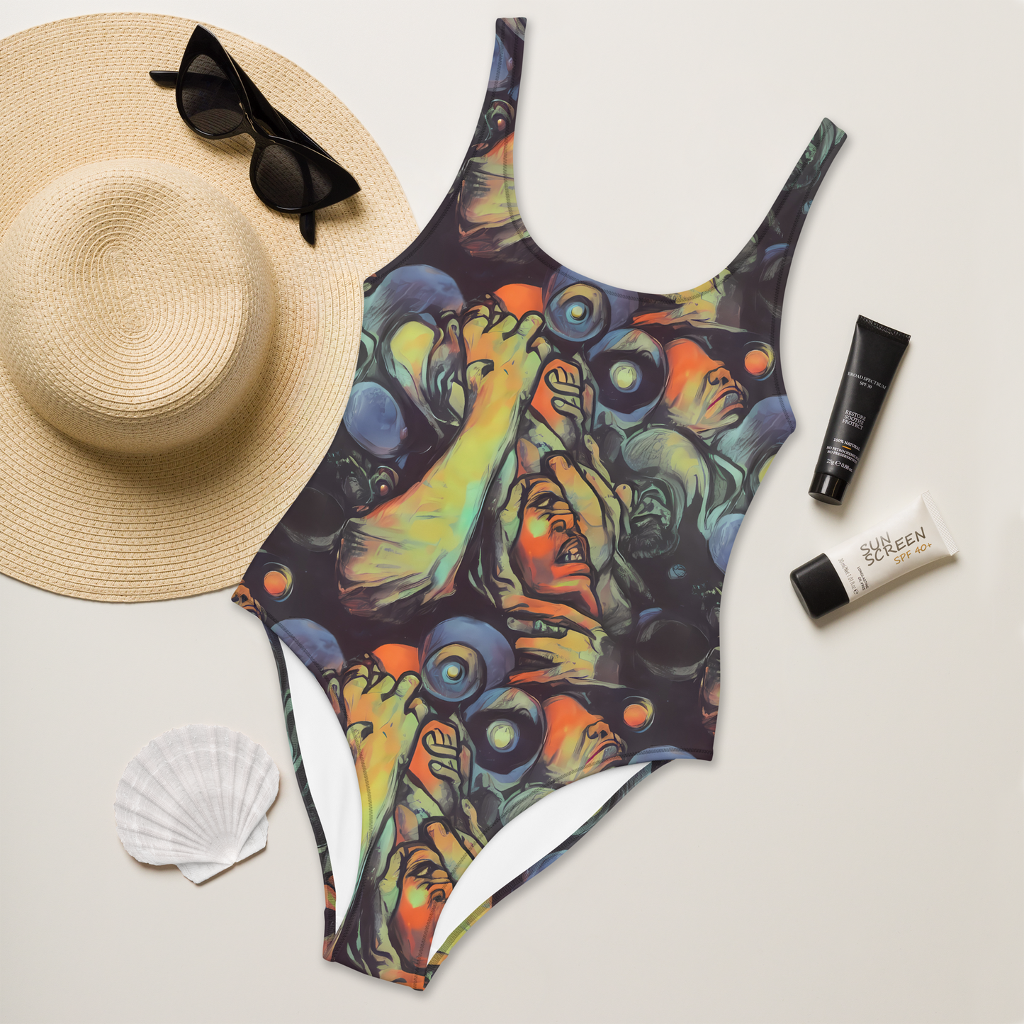 One-Piece Swimsuit - Cosmic Scream