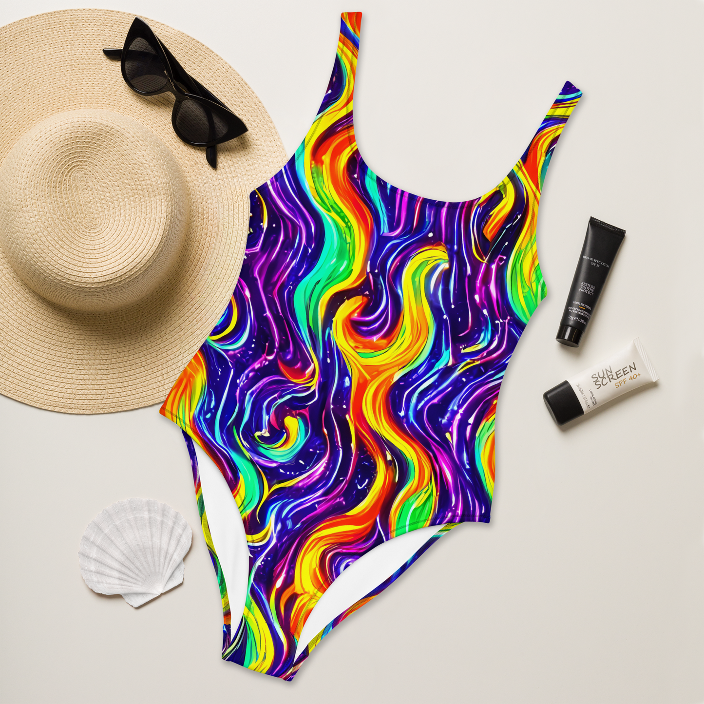 One-Piece Swimsuit - Galactic Flames