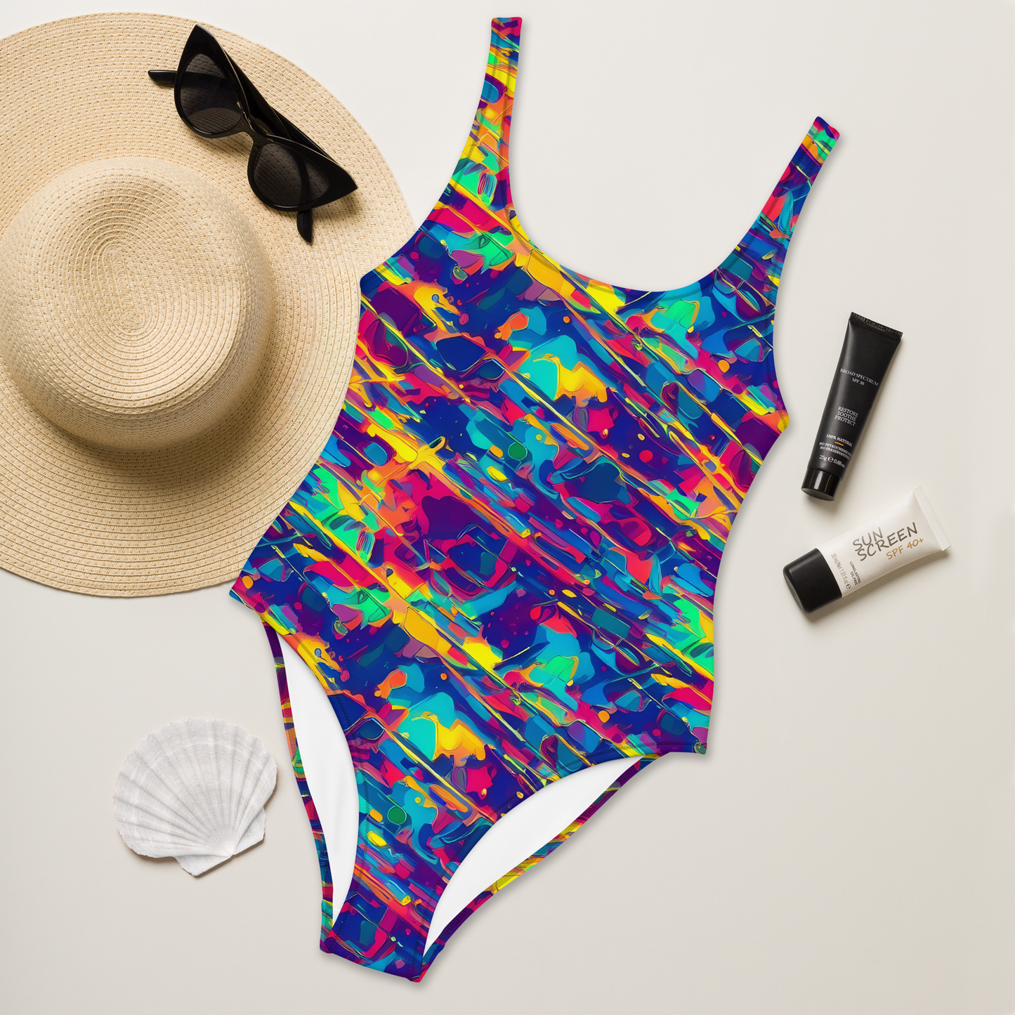 One-Piece Swimsuit - Spectrum Streaks