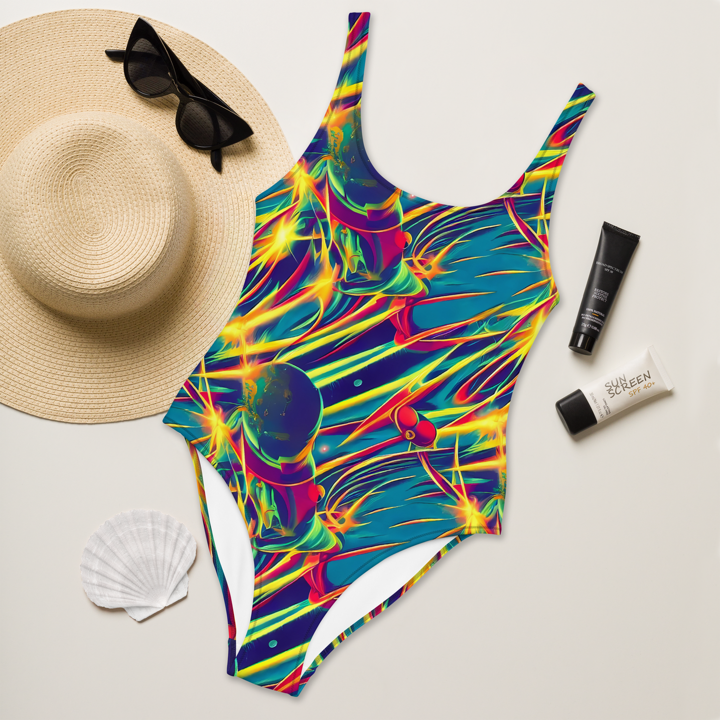 One-Piece Swimsuit - Cosmic Inferno