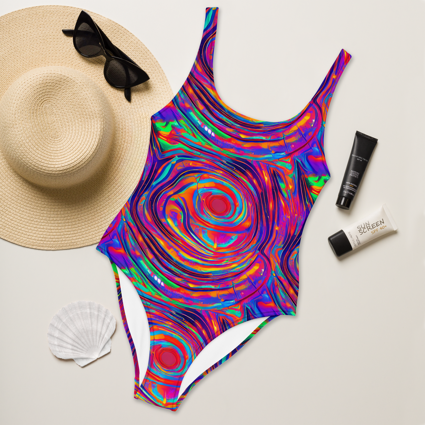 One-Piece Swimsuit - Quantum Spiral