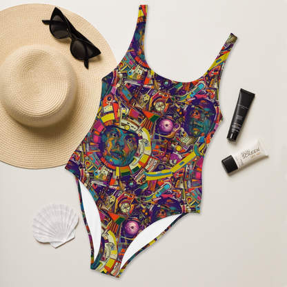 One-Piece Swimsuit - Cosmic Collage