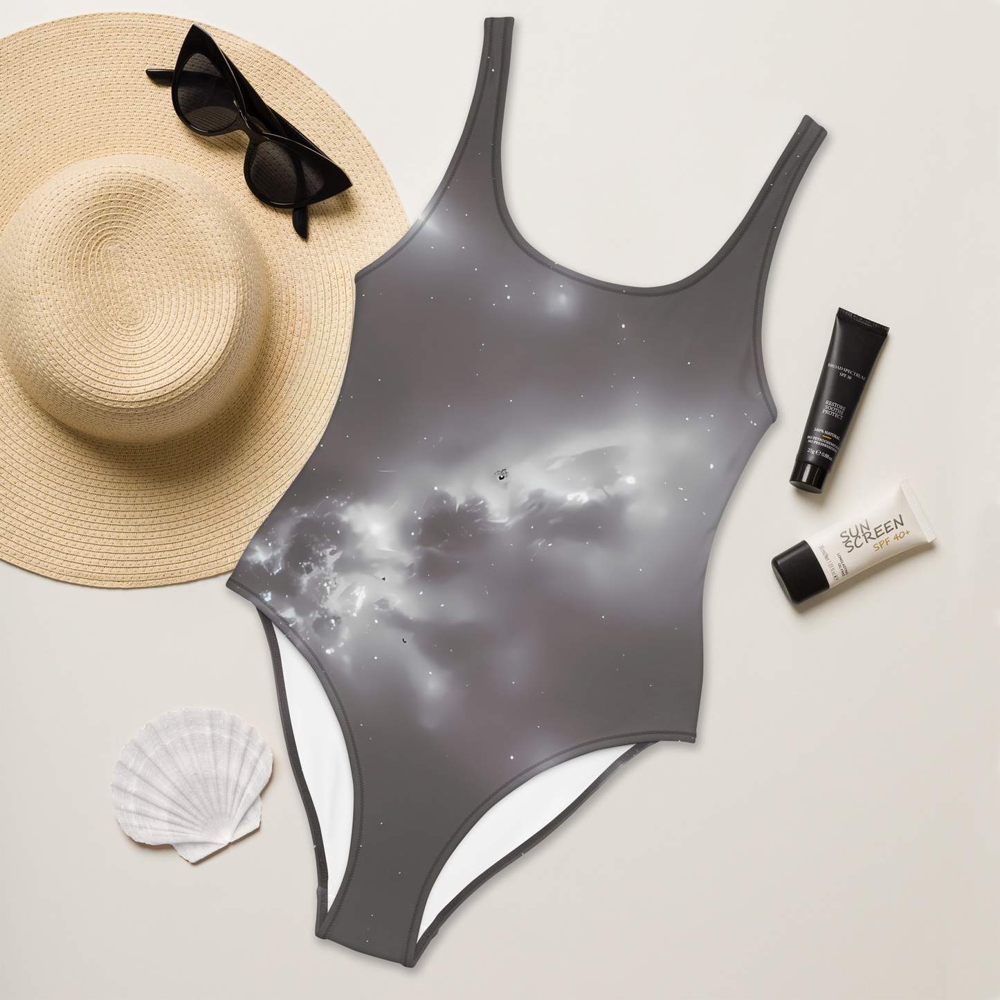 One-Piece Swimsuit - Silver Nebula