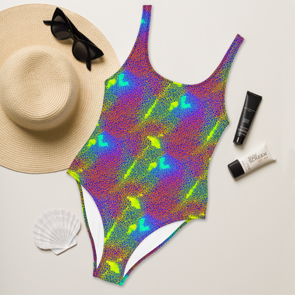 One-Piece Swimsuit - Prismatic Web