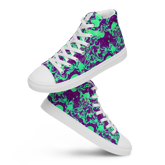 Women's High Top Canvas Shoes - Alien Ripples