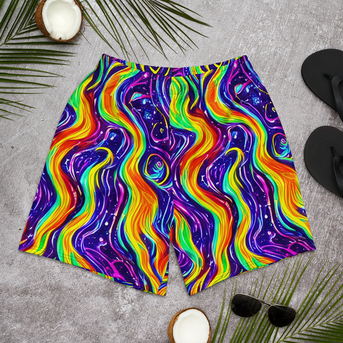 Men's Athletic Shorts - Galactic Flames