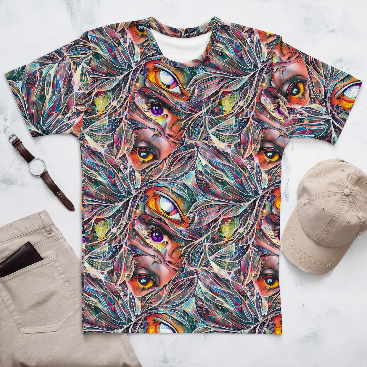 Men's Crew Neck T-Shirt - Prismatic Reverie