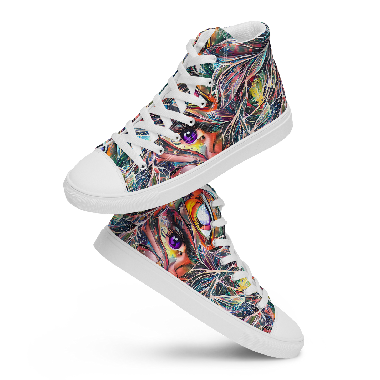 Women's High Top Canvas Shoes - Prismatic Reverie