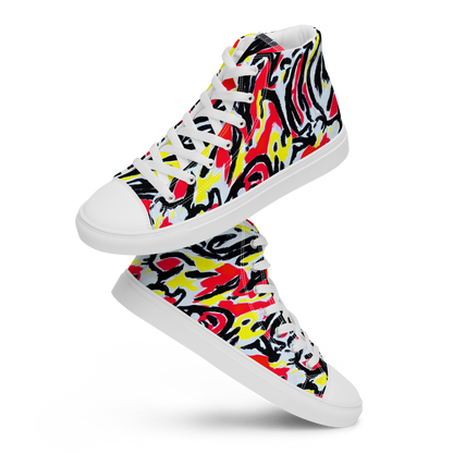 Men's High Top Canvas Shoes - Cosmic Brushstrokes