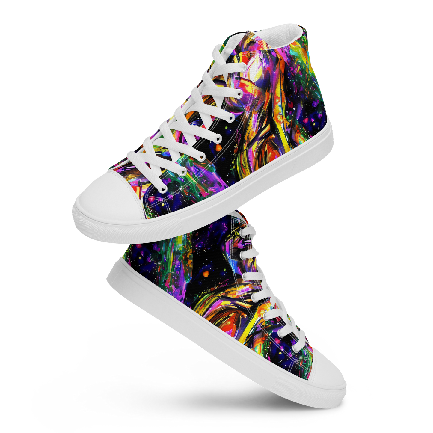 Men's High Top Canvas Shoes - Galactic Flamenco