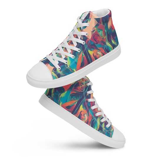 Women's High Top Canvas Shoes - Neon Aurora