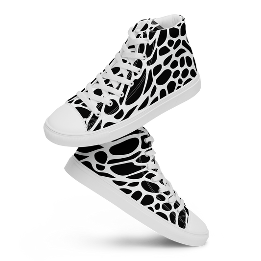 Women's High Top Canvas Shoes - Monochrome Mystique