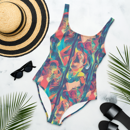 One-Piece Swimsuit - Neon Aurora