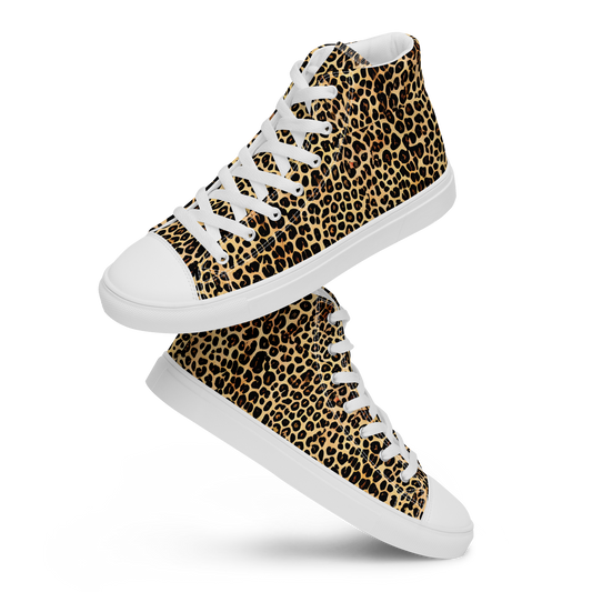 Women's High Top Canvas Shoes - Cheetah Mosaic