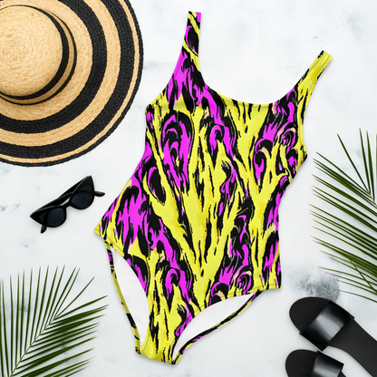 One-Piece Swimsuit - Neon Savanna