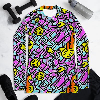 Women's Rash Guard - Punk Doodles