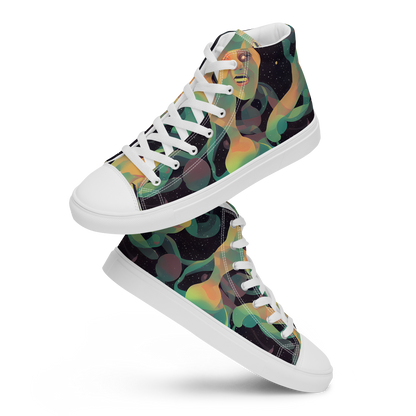 Men's High Top Canvas Shoes - Astral Rhythms