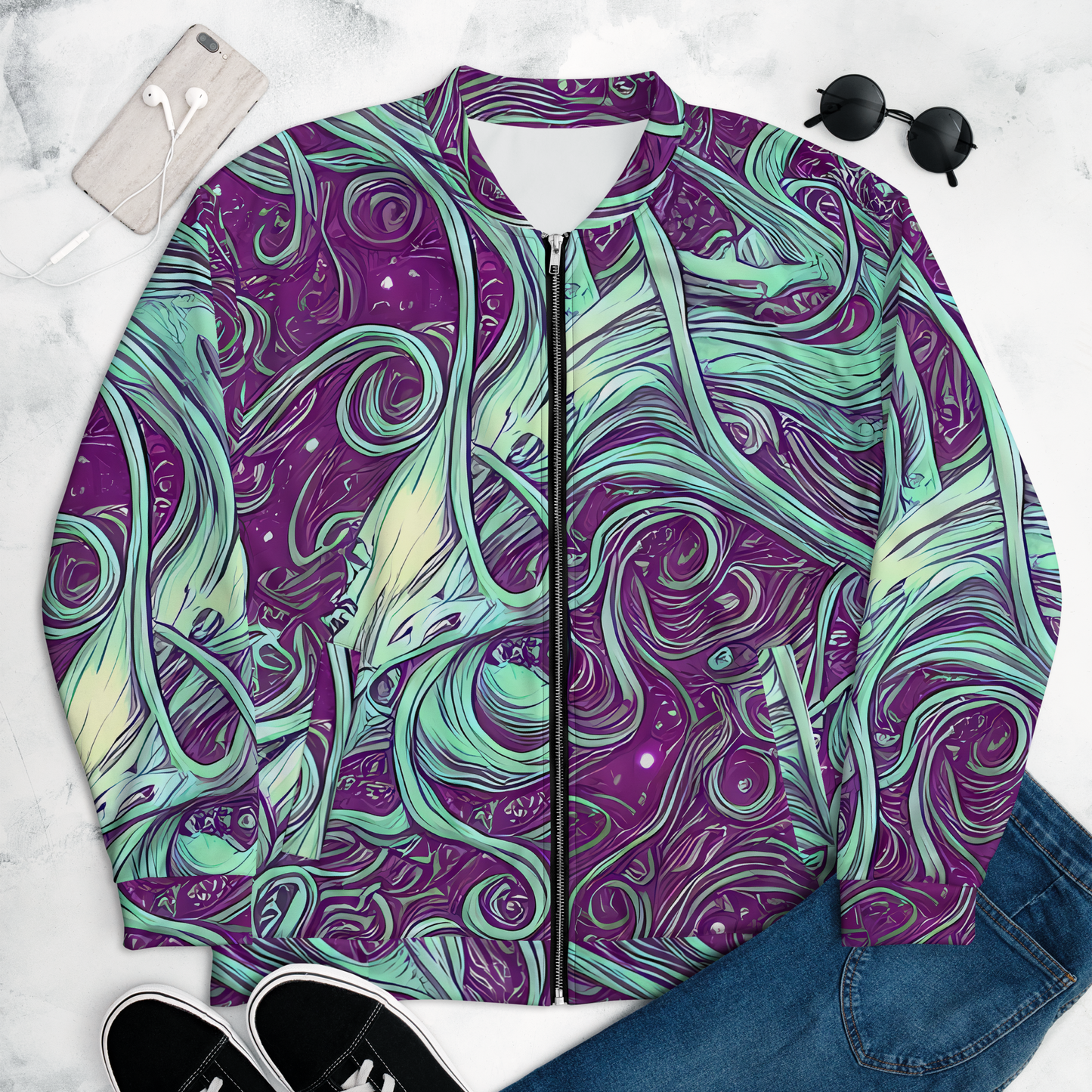 Bomber Jacket - Temple Swirls