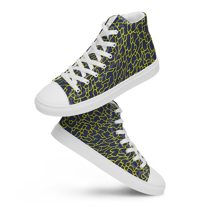 Men's High Top Canvas Shoes - Nightshade Maze