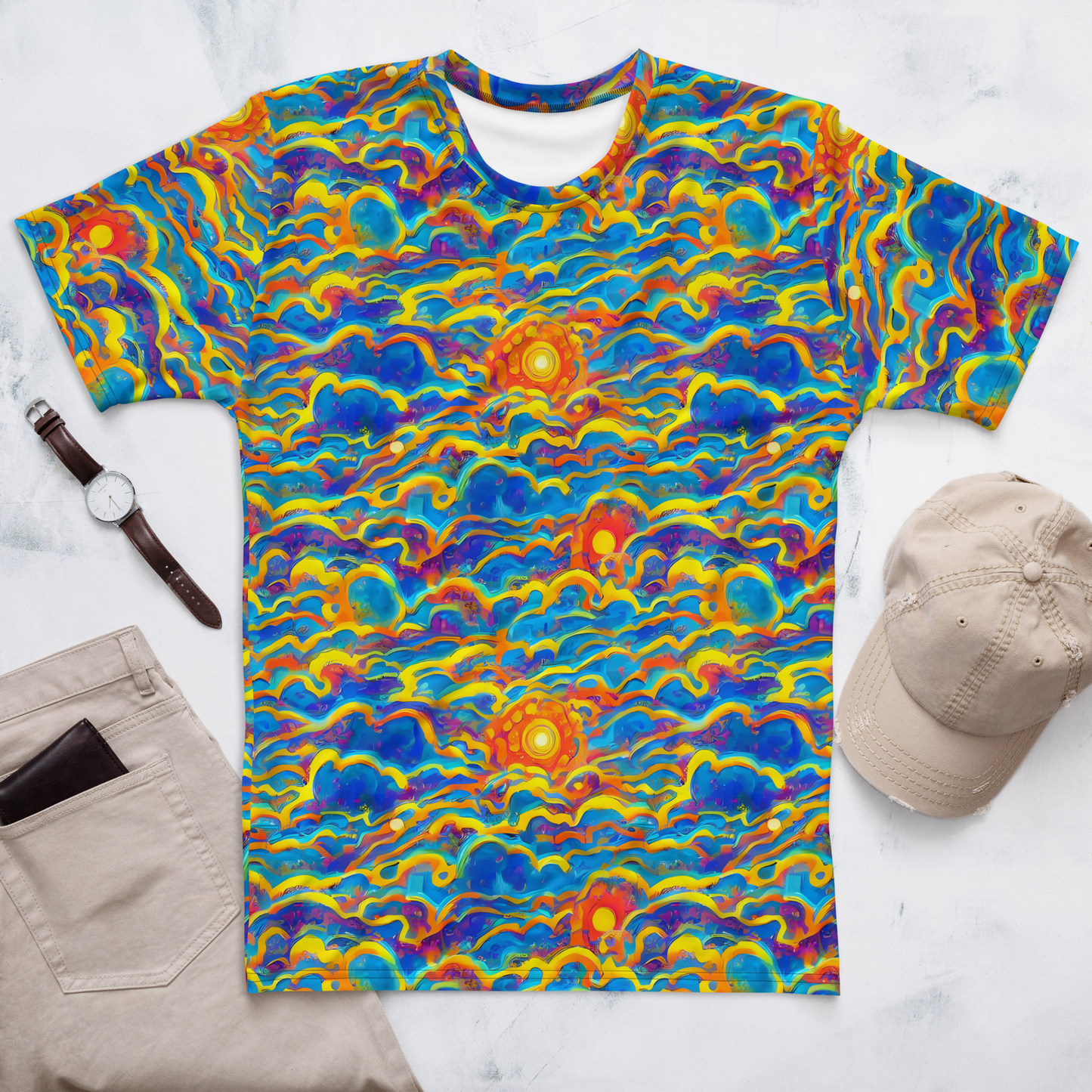 Men's Crew Neck T-Shirt - Chroma Ripple