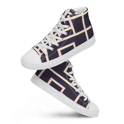 Women's High Top Canvas Shoes - Gilded Gridlock