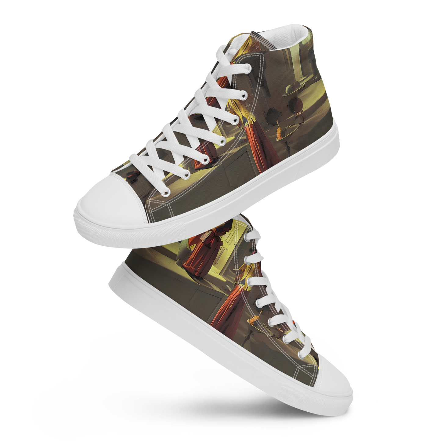 Men's High Top Canvas Shoes - Surreal Shadows