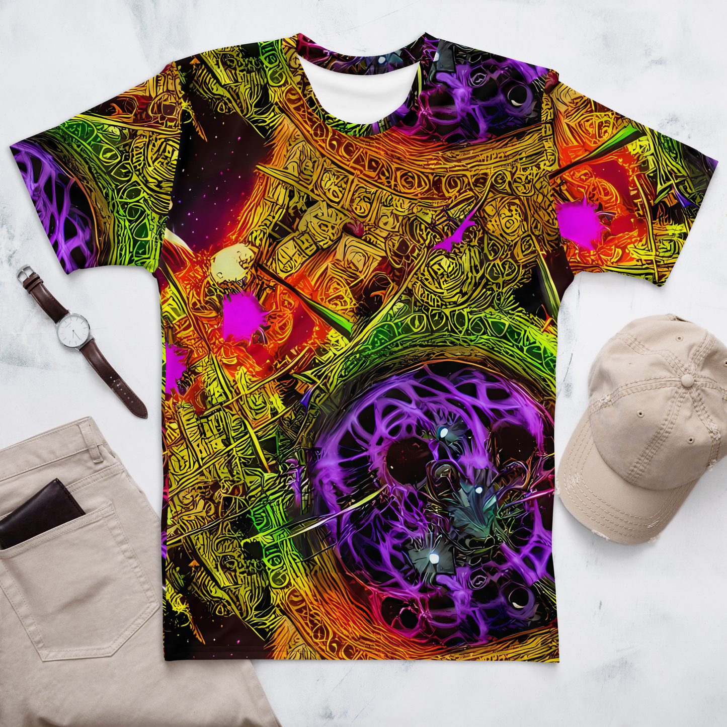 Men's Crew Neck T-Shirt - Neon Glyphworks