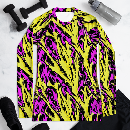 Women's Rash Guard - Neon Savanna
