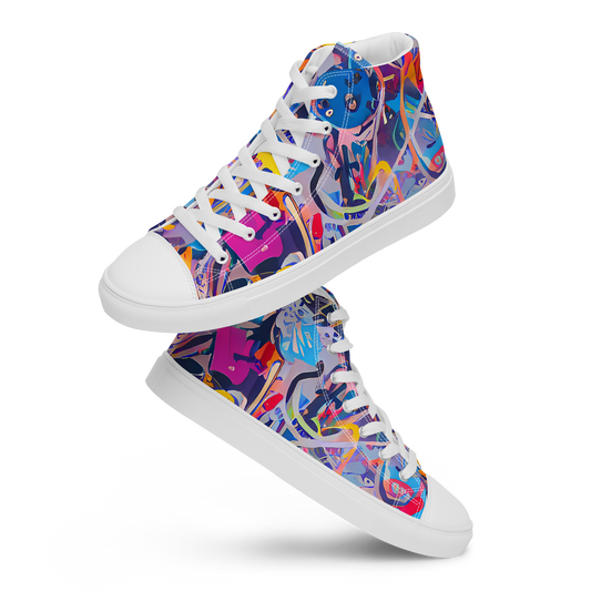 Women's High Top Canvas Shoes - Vibrant Fusion