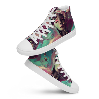 Women's High Top Canvas Shoes - Nouveau Galaxy