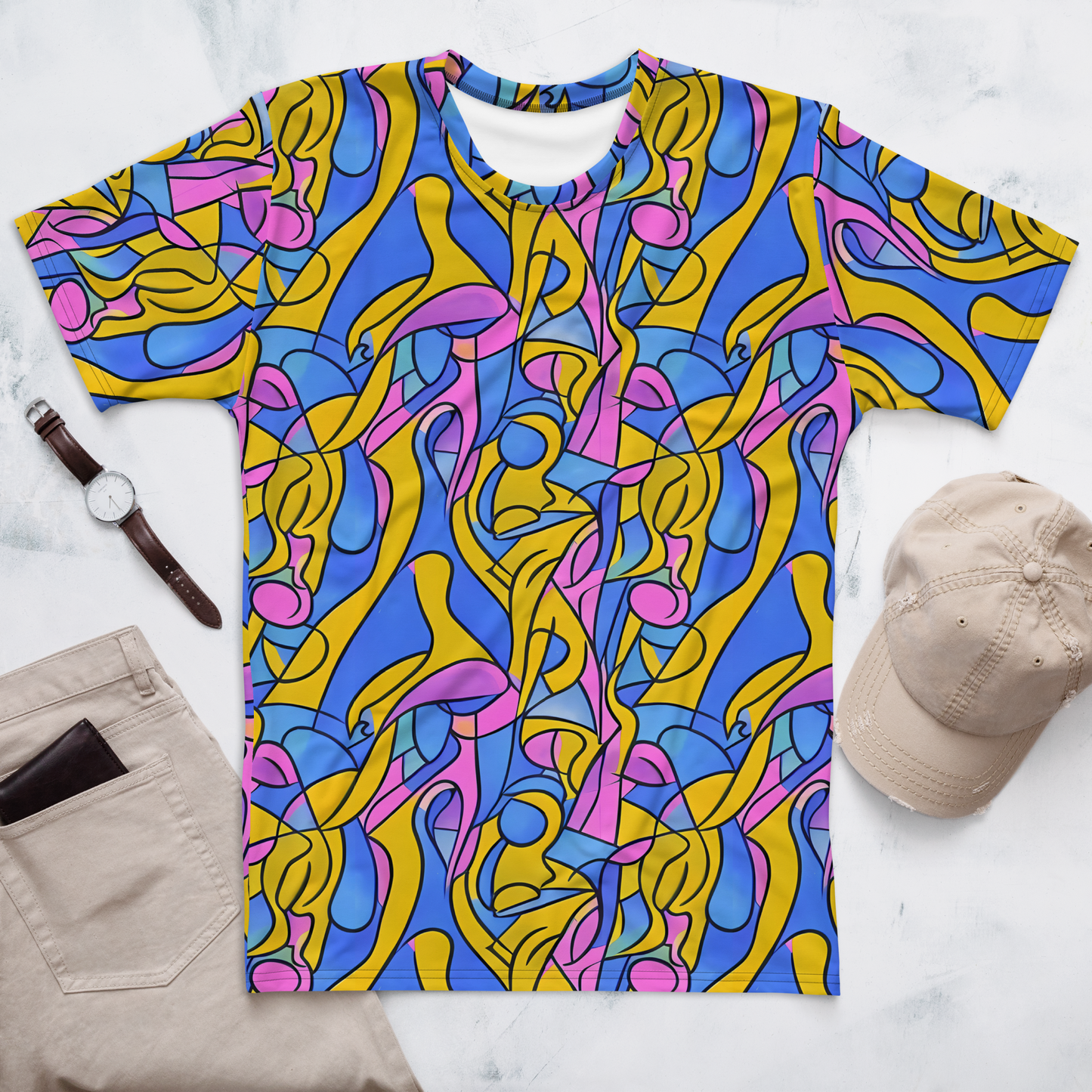 Men's Crew Neck T-Shirt - Cosmic Curves