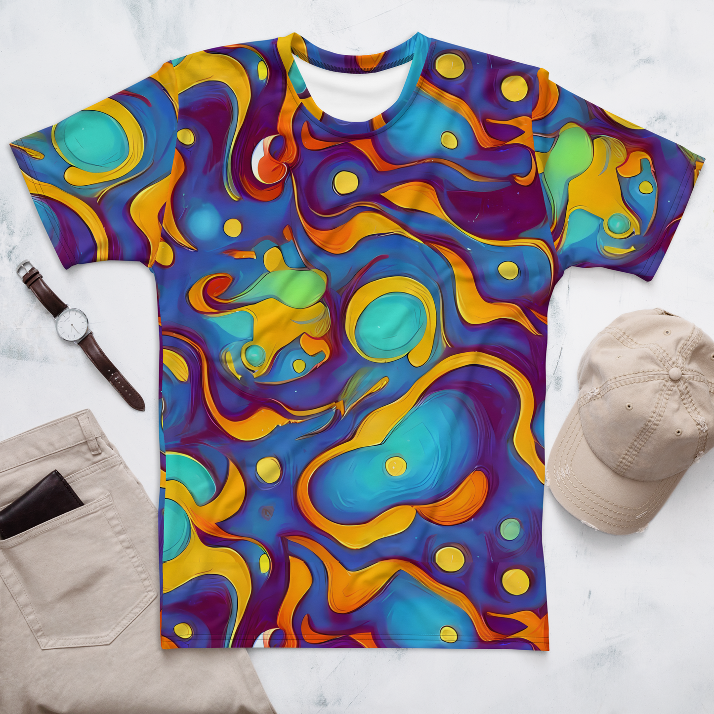 Men's Crew Neck T-Shirt - Pelton Swirl