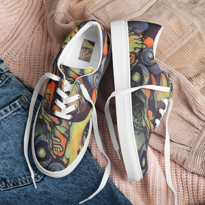 Men's Lace-Up Canvas Shoes - Cosmic Scream