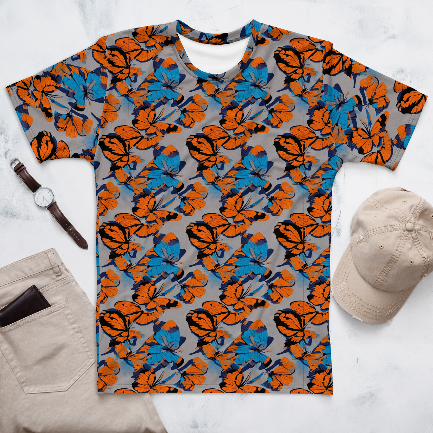 Men's Crew Neck T-Shirt - Flutter Wave