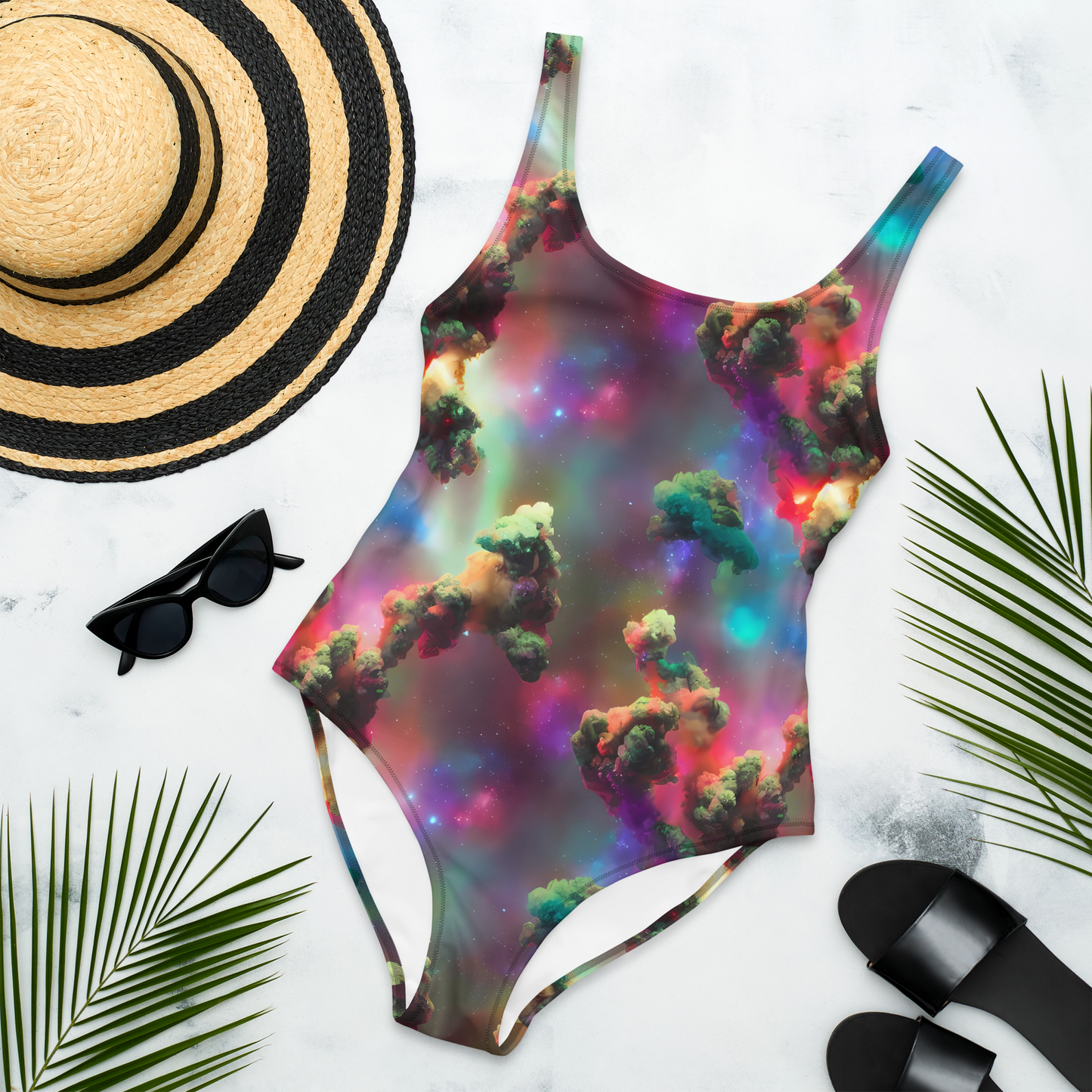 One-Piece Swimsuit - Nebula Dreams