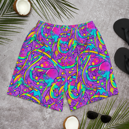 Men's Athletic Shorts - Neon Galaxy Whirl