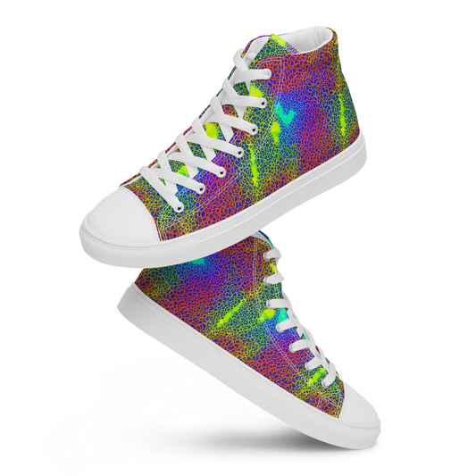 Women's High Top Canvas Shoes - Prismatic Web