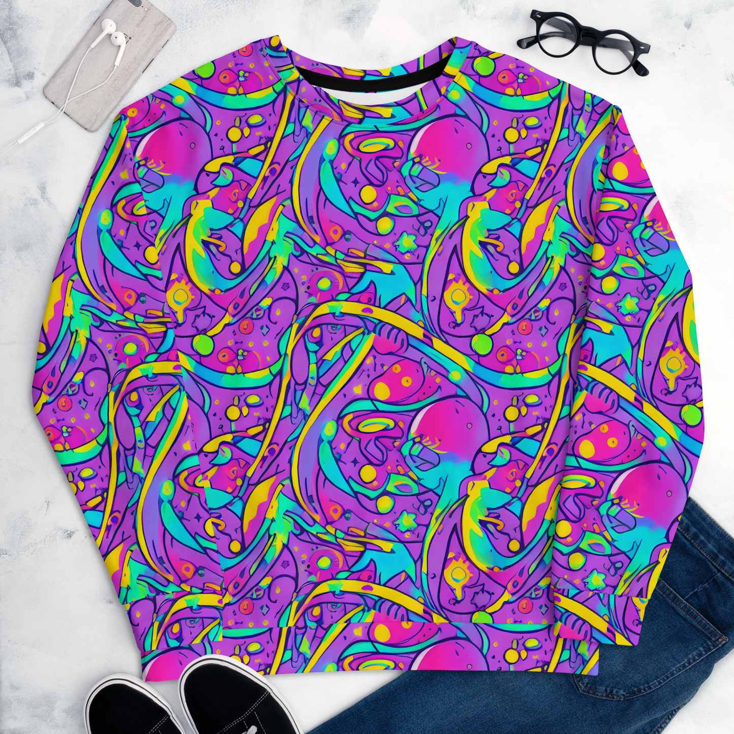 Sweatshirt - Neon Galaxy Whirl