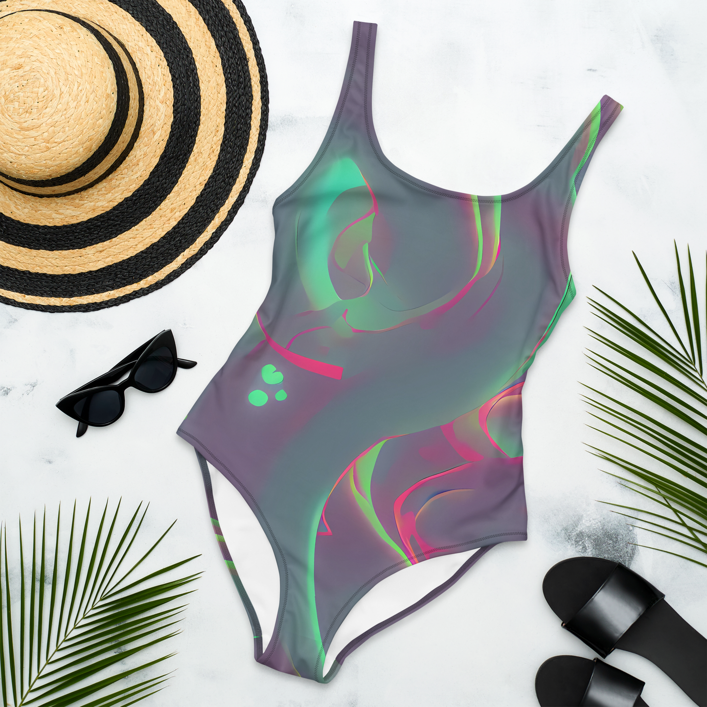 One-Piece Swimsuit - Neon Whisper