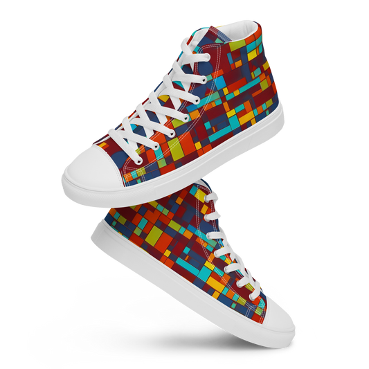 Women's High Top Canvas Shoes - Astral Grid