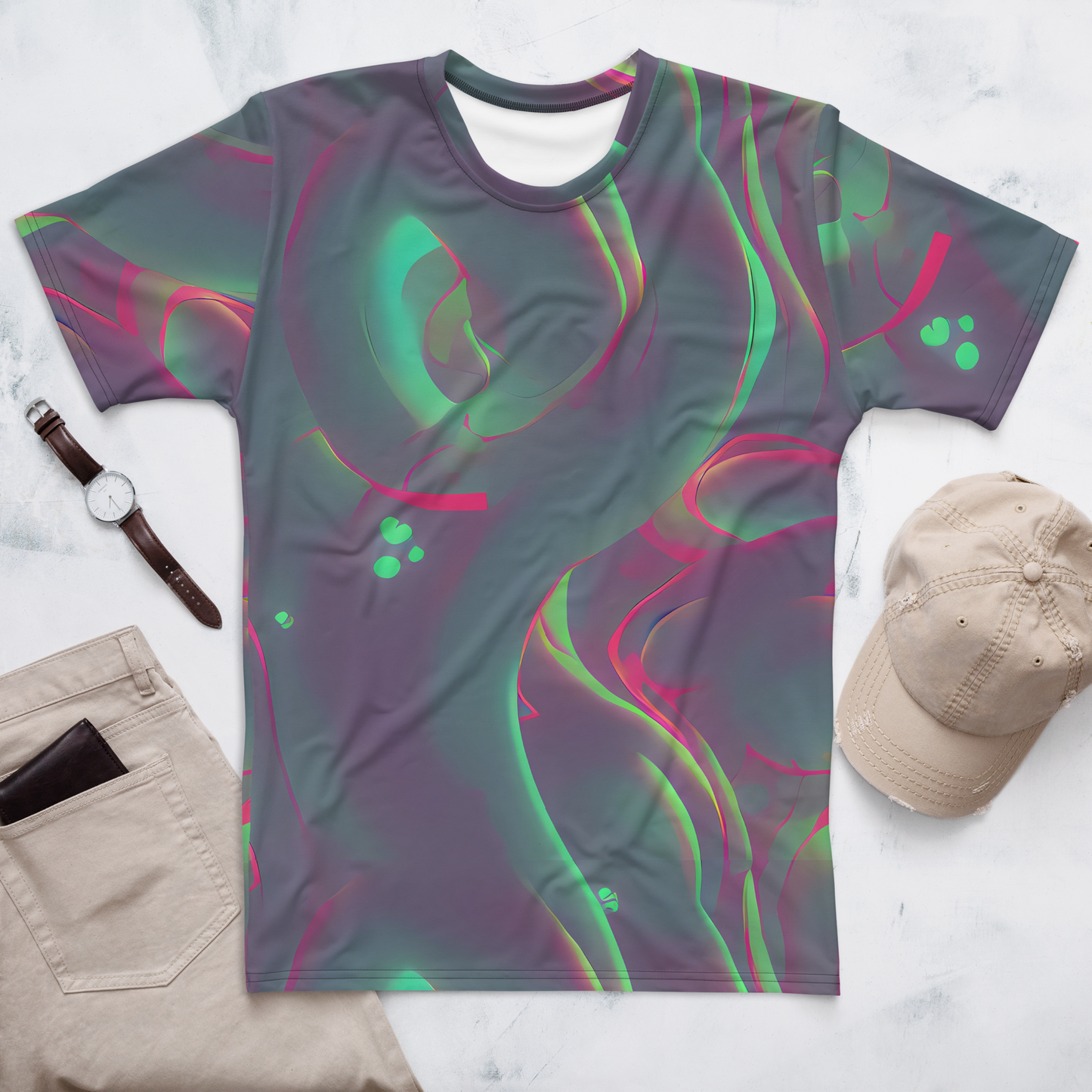 Men's Crew Neck T-Shirt - Neon Whisper