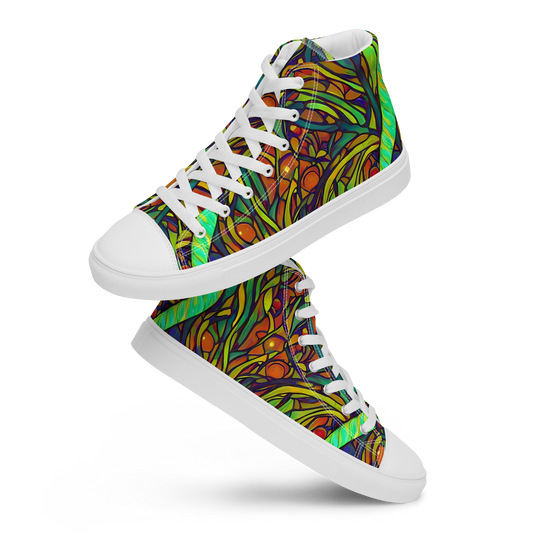 Women's High Top Canvas Shoes - Cosmic Garden