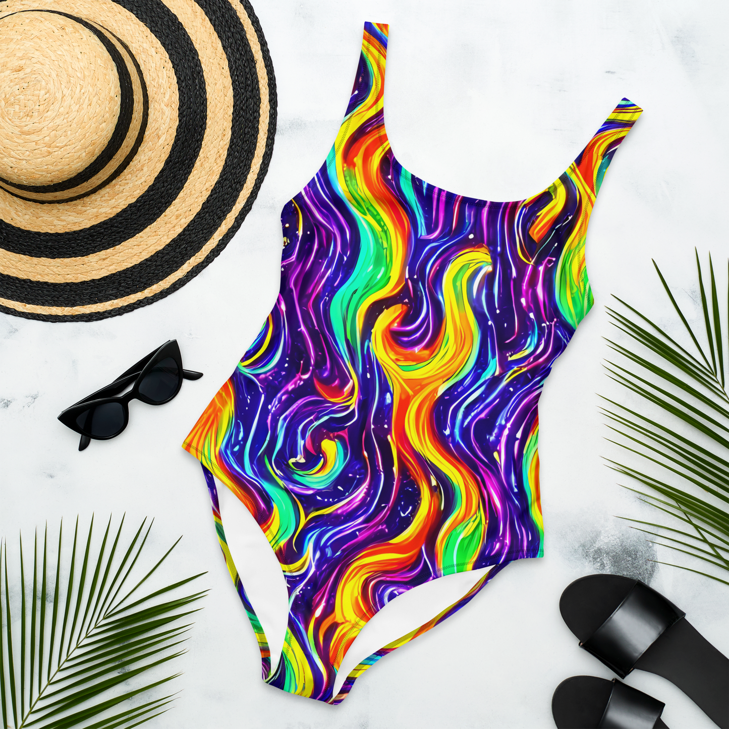 One-Piece Swimsuit - Galactic Flames