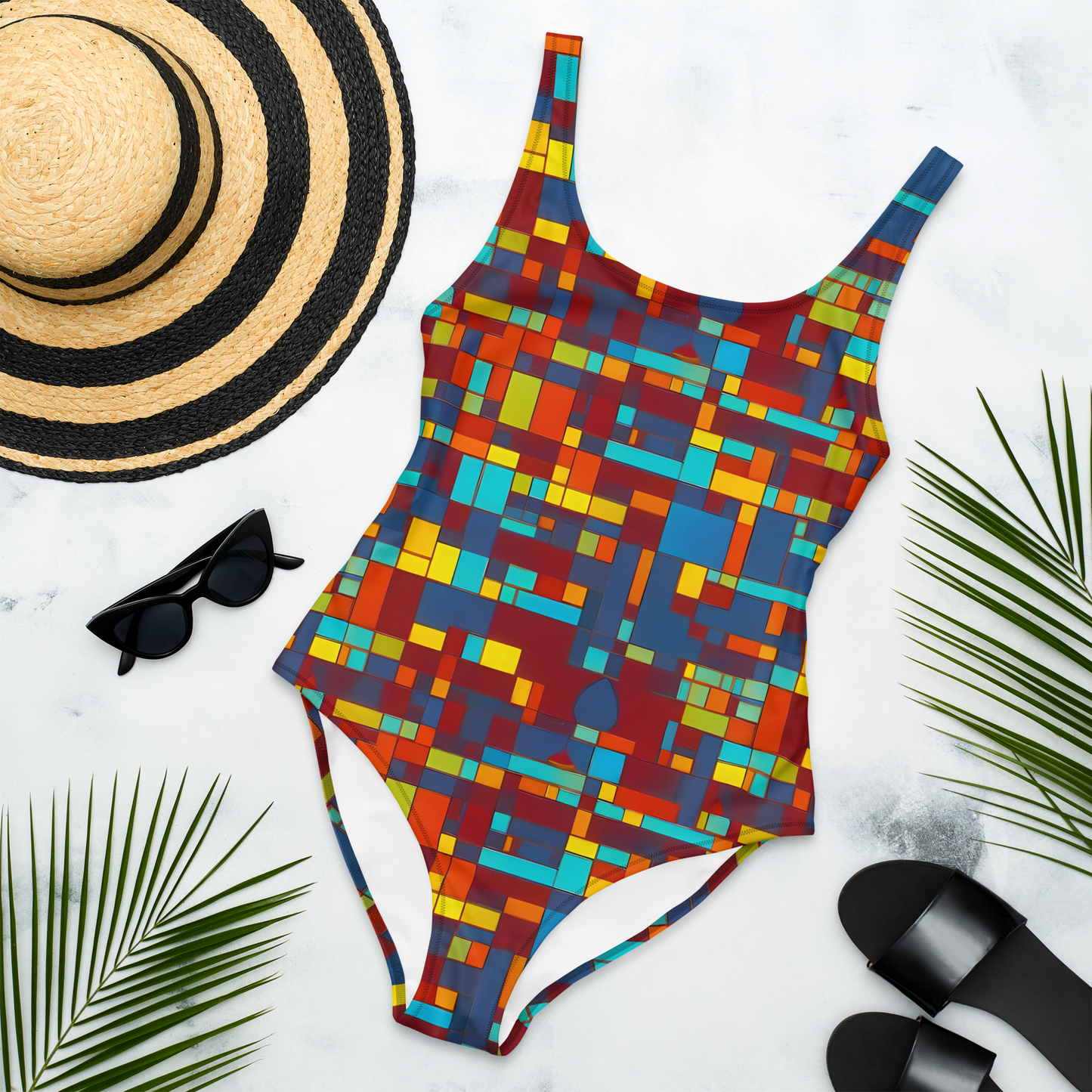 One-Piece Swimsuit - Astral Grid