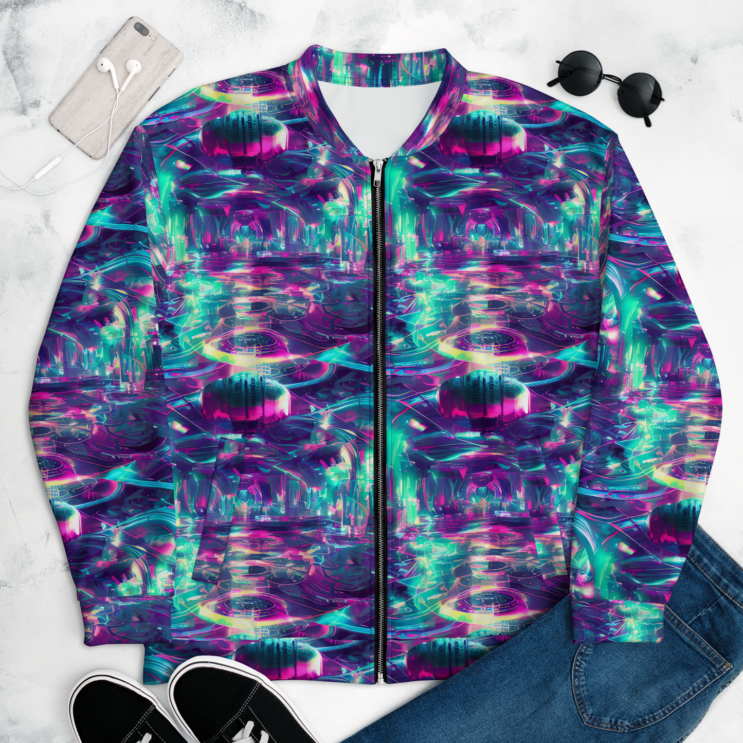 Bomber Jacket - Synthwave Surge